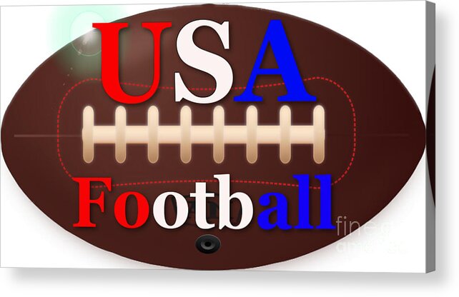 Usa Acrylic Print featuring the digital art USA football vintage by Vintage Collectables