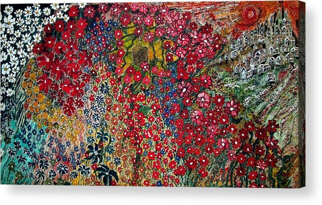 Abstract Acrylic Print featuring the painting War of Flowers by Matthew James