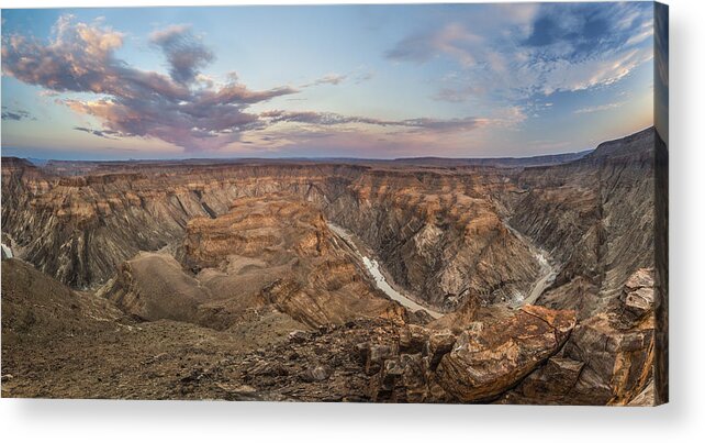 Vincent Grafhorst Acrylic Print featuring the photograph Winding Fish River Canyon And Desert by Vincent Grafhorst