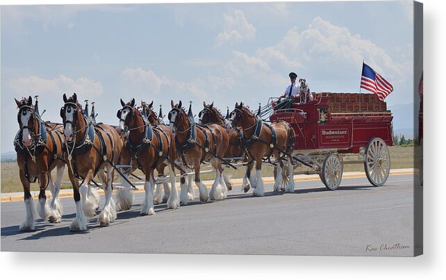 Clydesdales Acrylic Print featuring the mixed media World Renown Clydesdales 2 by Kae Cheatham