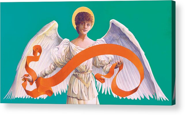 Christmas Acrylic Print featuring the painting Antique Angel by Steven Stines