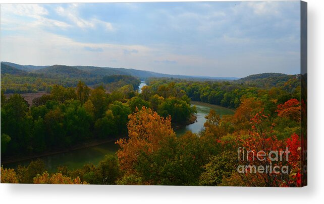 Landscape Acrylic Print featuring the photograph Beauty on The Bluffs Autumn Colors by Peggy Franz