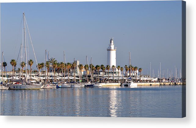 Malaga Spain Acrylic Print featuring the photograph Maliga Spain Seaport by Allan Rothman