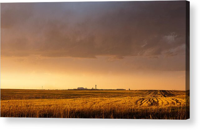 Hdr Acrylic Print featuring the photograph Storm Clouds Over DIA by Monte Stevens