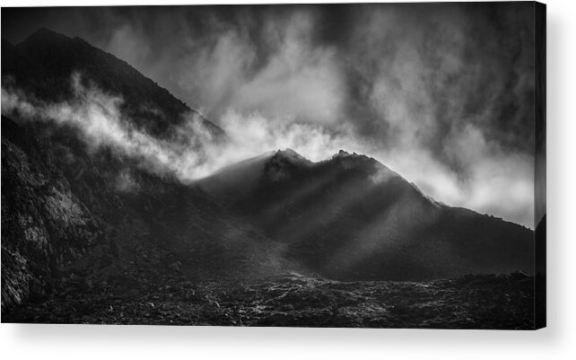 Atmosphere Acrylic Print featuring the photograph The Chancel in Black and White by Andy Astbury