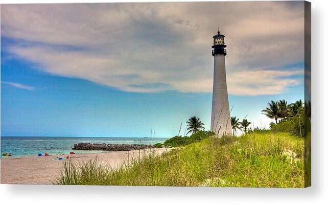 Lighthouse Acrylic Print featuring the photograph Cape Florida Lighthouse #1 by William Wetmore