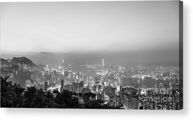 China Acrylic Print featuring the photograph Hong Kong skyline panorama #1 by Didier Marti