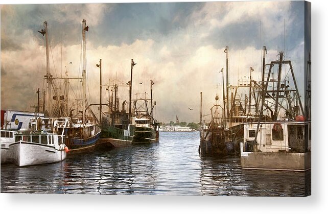 Fishing Acrylic Print featuring the photograph New Bedford Harbor #1 by Robin-Lee Vieira