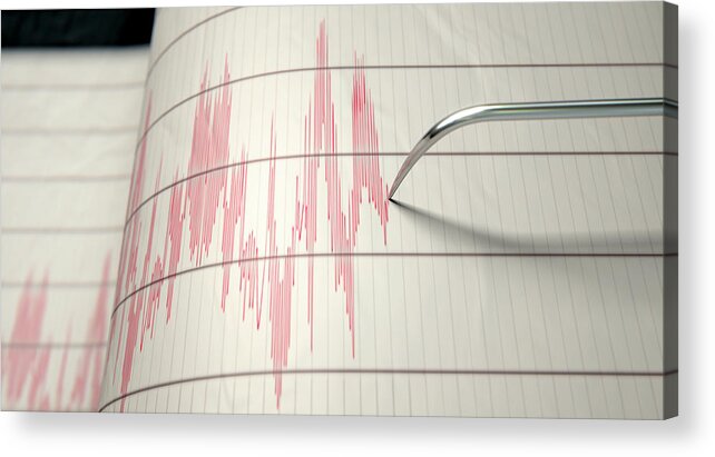 Seismic Acrylic Print featuring the digital art Seismograph Earthquake Activity #2 by Allan Swart