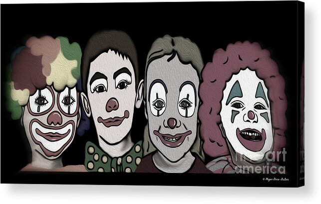 Clown Acrylic Print featuring the digital art 4Happy Clowns 80 by Megan Dirsa-DuBois