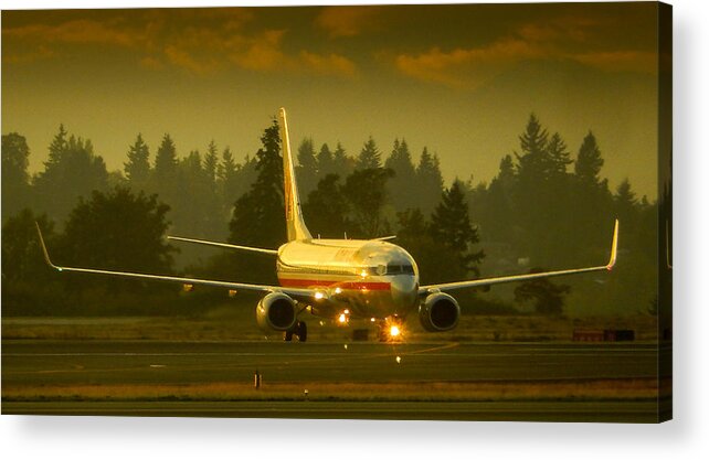 American Acrylic Print featuring the photograph American Ready For Take-Off by Phil And Karen Rispin