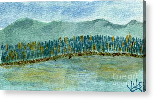 Watercolor Acrylic Print featuring the painting Autumn's Greeting Day by Victor Vosen