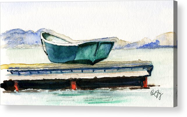 Barnstable Acrylic Print featuring the painting Barnstable Skiff by Paul Gaj