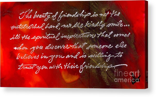 Gretting Cards Acrylic Print featuring the painting Beauty of Friendship by Angela L Walker