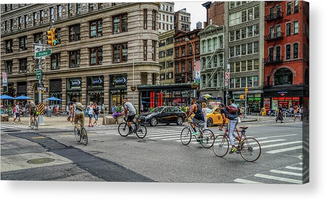 Flatiron Acrylic Print featuring the photograph Bicycle Ballet by Jeffrey Friedkin