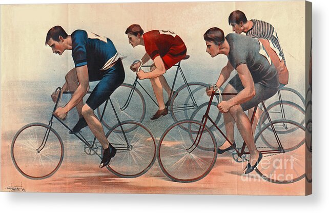 Bicycle Lithos Advertisement 1896nt Acrylic Print featuring the photograph Bicycle Lithos Ad 1896nt by Padre Art