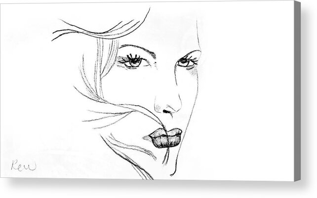Liv Tyler Acrylic Print featuring the drawing Breathtaking without words by Rebecca Wood