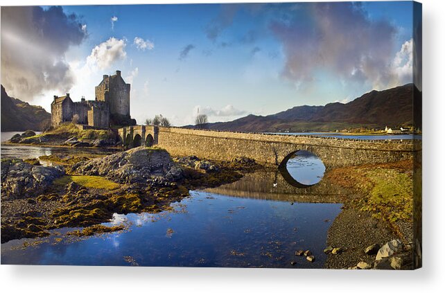 Eilean Donan Acrylic Print featuring the photograph Bridge to Eilean Donan by Gary Eason