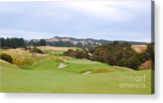 Golf Acrylic Print featuring the photograph Cape Kidnappers 1 Golf Course New Zealand by Jan Daniels