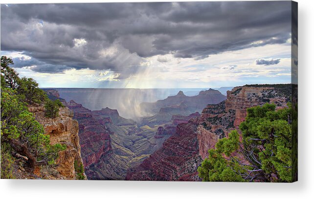 Grand Canyon Acrylic Print featuring the photograph Cape Royal Squall by Peter Kennett