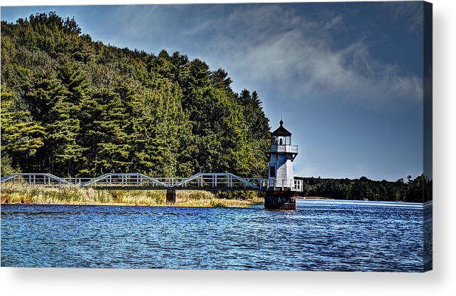 Mid Coast Maine Acrylic Print featuring the photograph Doubling Point Lighthouse by Deborah Klubertanz