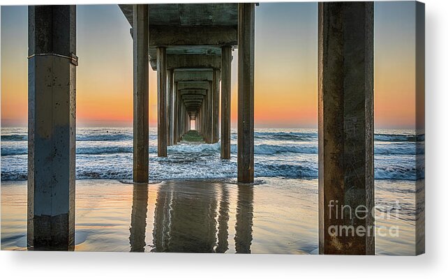 Beach Acrylic Print featuring the photograph Down Under Scripp's Pier by David Levin