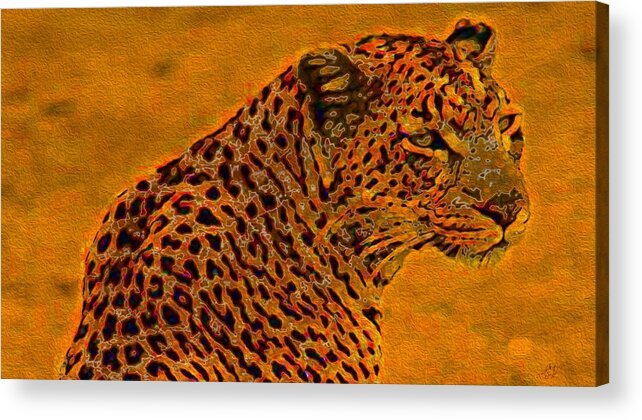 Leopard Acrylic Print featuring the digital art Essence of Leopard by Stephanie Grant