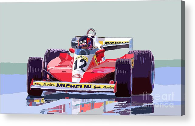 Automotiv Acrylic Print featuring the digital art Ferrari 312 T3 1978 canadian GP by Yuriy Shevchuk