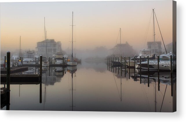 Marina Acrylic Print featuring the photograph Foggy St James Morning Twilight by Nick Noble