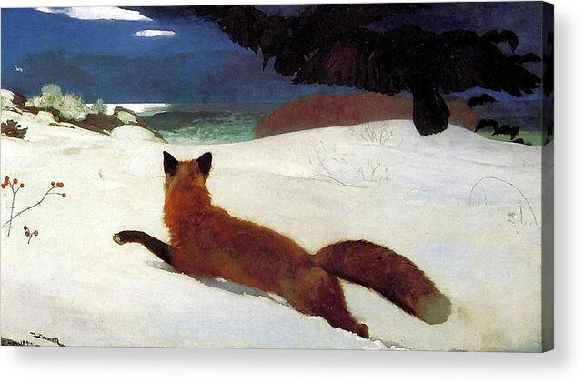 Winslow Homer Acrylic Print featuring the painting Fox Hunt by Winslow Homer