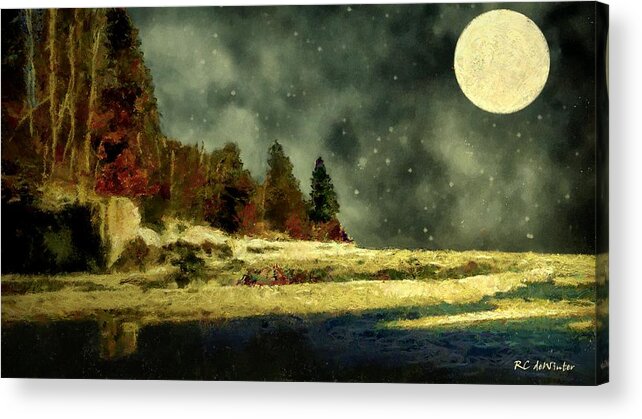 Landscape Acrylic Print featuring the painting Harlequin Lake by RC DeWinter