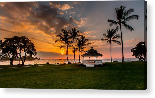 Sam Amato Photography Acrylic Print featuring the photograph Hawaiian Sunset Gazebo by Sam Amato