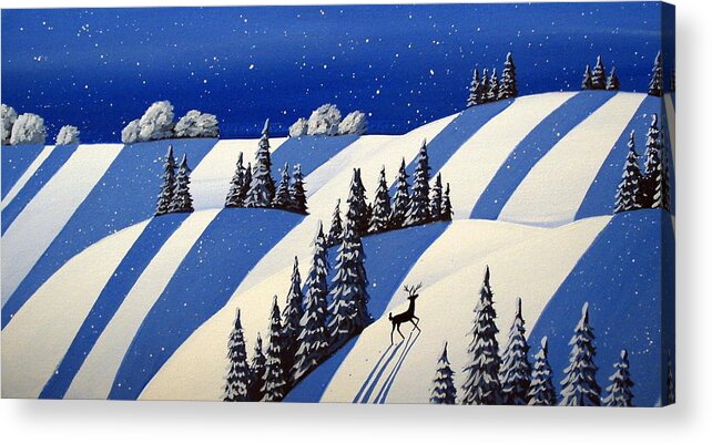 Art Acrylic Print featuring the painting Heading North - modern winter landscape by Debbie Criswell