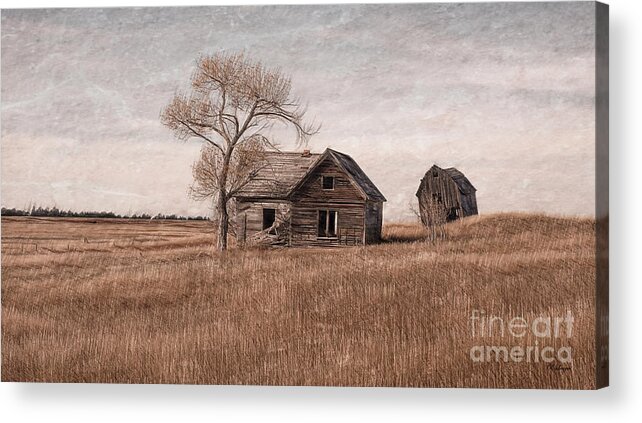 Wyoming Acrylic Print featuring the digital art House on the Wyoming Plains by Rebecca Langen