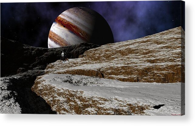 Jupiter Acrylic Print featuring the digital art Jupiter Rise by David Robinson