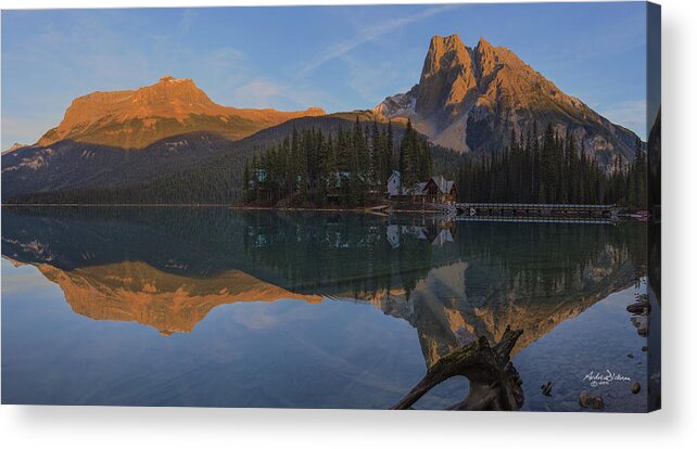 Hotel Acrylic Print featuring the photograph Lake Emerald Lodge by Andrew Dickman