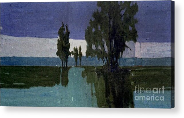 Nocturne Acrylic Print featuring the painting Lights on the Horizon by Donald Maier