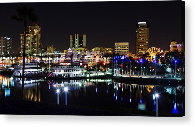 Long Beach Acrylic Print featuring the photograph Long Beach Lights by Adam Pender