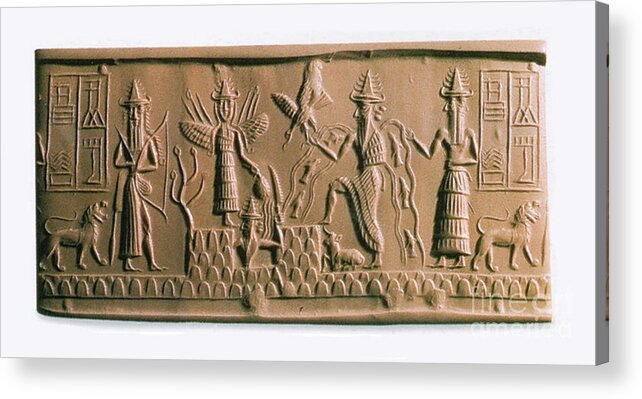 History Acrylic Print featuring the photograph Mesopotamian Gods by Photo Researchers