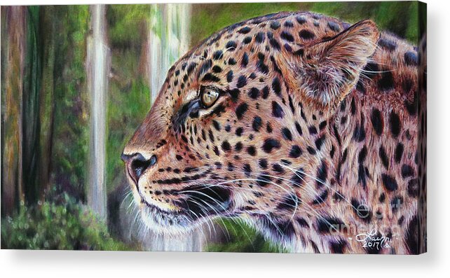 Leopard Acrylic Print featuring the painting Mosaic by Lachri