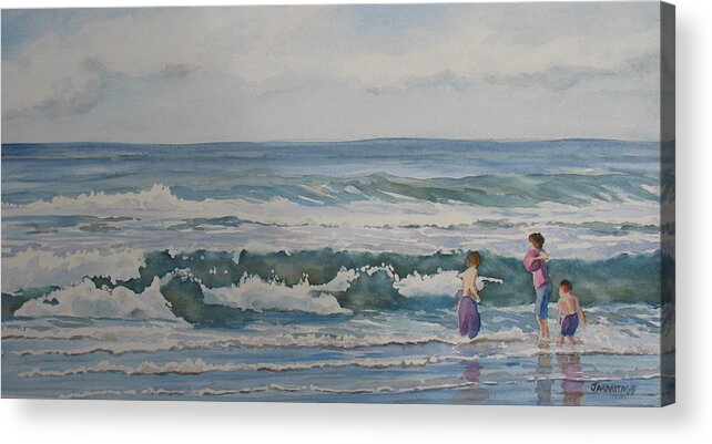 Beach Acrylic Print featuring the painting My Kind of Beach Boys by Jenny Armitage