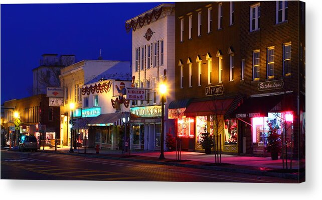 Village Acrylic Print featuring the photograph North Side Of East End Of Main Street by Don Nieman
