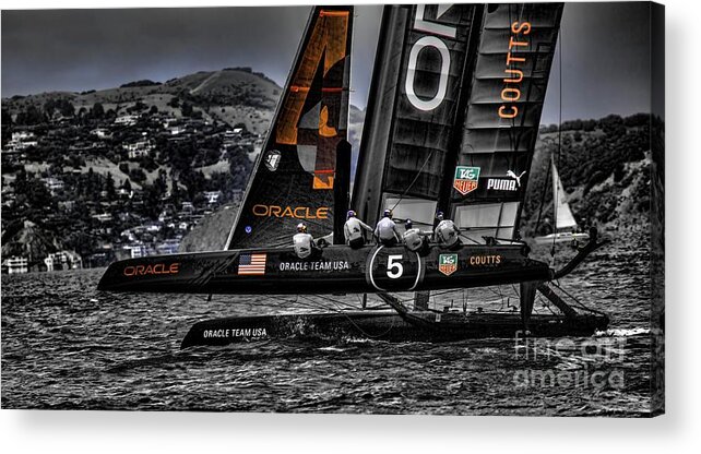 America's Cup Acrylic Print featuring the photograph Oracle Winner 34th America's Cup by Chuck Kuhn