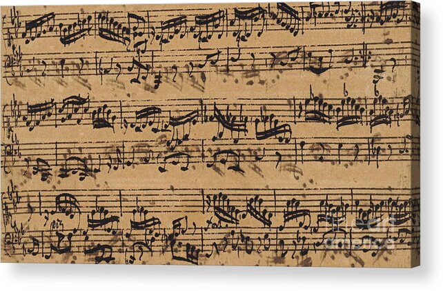 Baroque Acrylic Print featuring the drawing Prelude, Fugue and Allegro in E flat by Johann Sebastian Bach