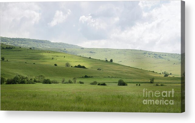 Clouds Acrylic Print featuring the photograph Rolling Landscape, Romania by Perry Rodriguez
