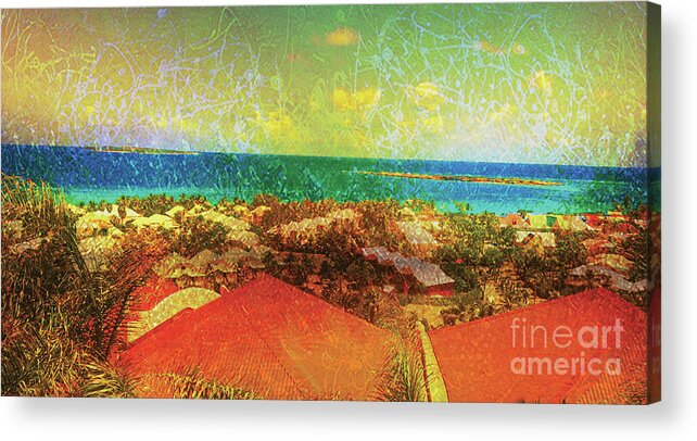 #creativemother Acrylic Print featuring the digital art Roofs of Orient Pre Irma by Francelle Theriot