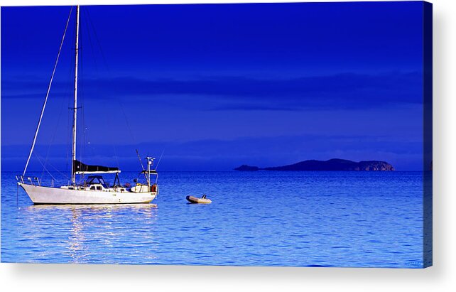 Transportation. Boats Acrylic Print featuring the photograph Serene Seas by Holly Kempe