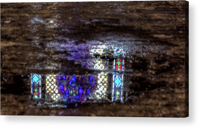 Stained Glass Acrylic Print featuring the photograph Stained Glass Reflections by John Hoey