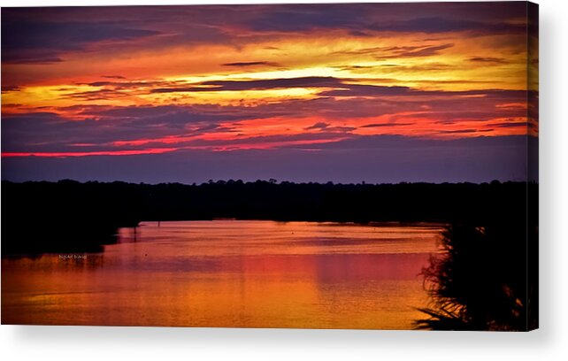 Tomoka River Acrylic Print featuring the photograph Sunset Over the Tomoka by DigiArt Diaries by Vicky B Fuller