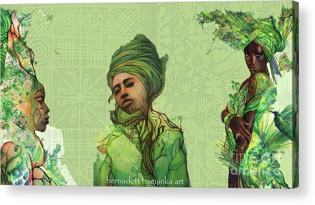 Spirits Faun Yoruba Goddess Osanyin Acrylic Print featuring the digital art The fauns by Bernadett Bagyinka